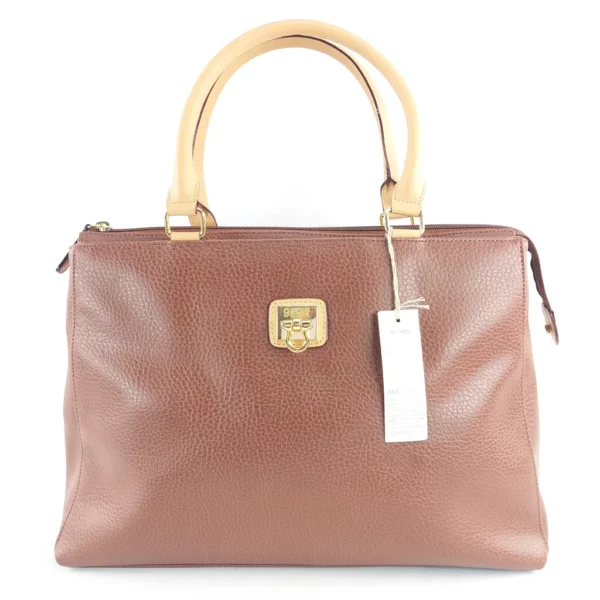 Genie Brown Pu Leather Handbag